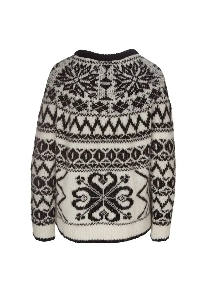 SEMICOUTURE | MAGLIONE MOTIVO JACQUARD BIANCO NERO In Vendita