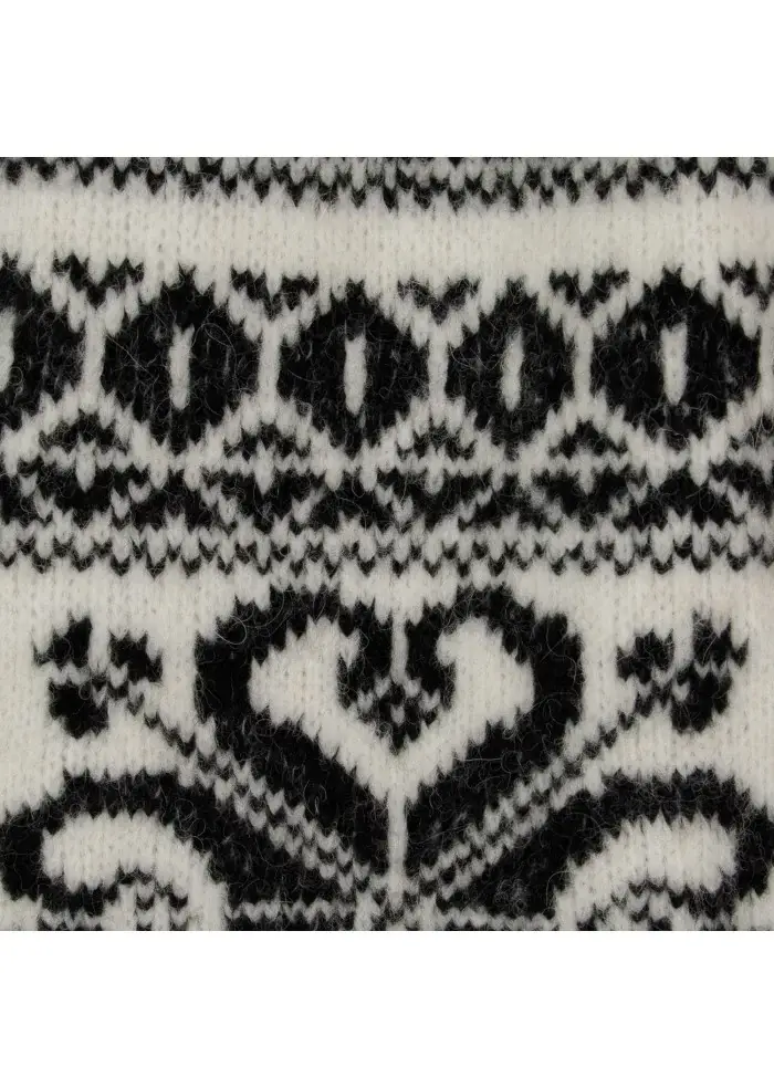 SEMICOUTURE | MAGLIONE MOTIVO JACQUARD BIANCO NERO In Vendita