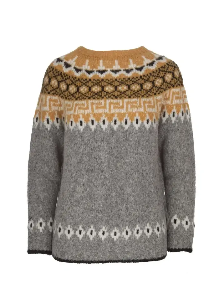 SEMICOUTURE | MAGLIONE GIROCOLLO GRIGIO SENAPE Offerte