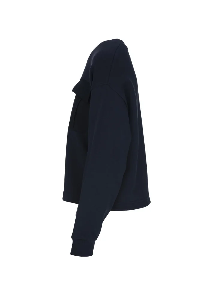 SEMICOUTURE | FELPA TASCHE FRONTALI BLU Saldi Di Fabbrica