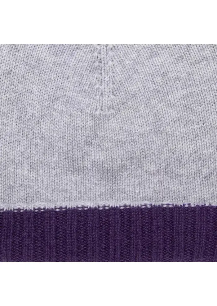 RIVIERA CASHMERE | BERRETTO DOUBLEFACE VIOLA GRIGIO Grande vendita