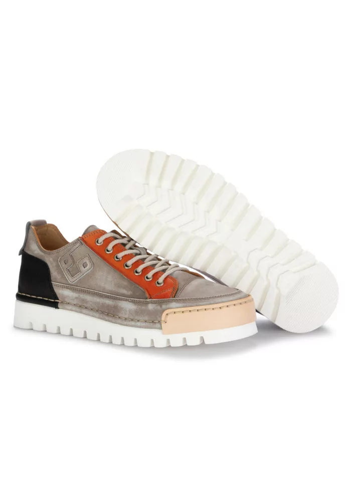 BNG REAL SHOES | SNEAKERS LA PATCH PELLE GRIGIO TORTORA Offerta esclusiva