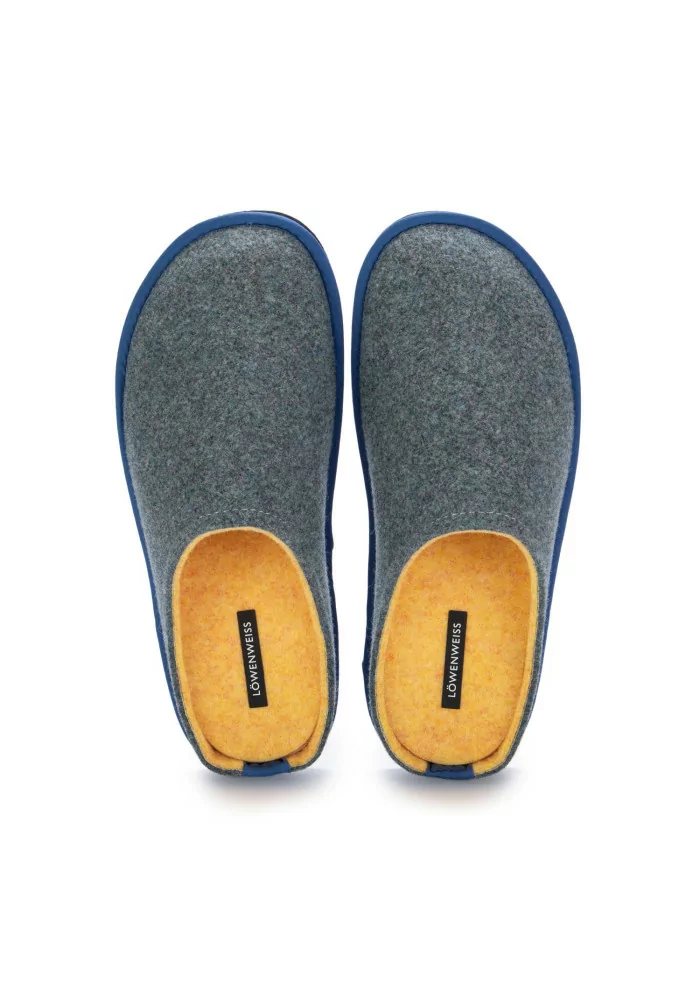 LÖWENWEISS | PANTOFOLE FELTRO DI LANA BLU GIALLO Offerta Pasqua