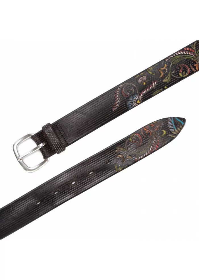 ORCIANI | CINTURA PAISLEY CUOIO MARRONE Vendita calda