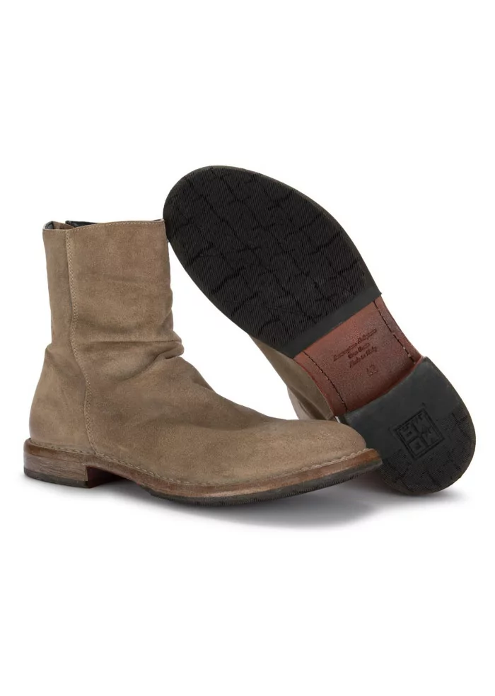 MOMA | STIVALETTI PELLE CAMOSCIO ZIP BEIGE Offerte esclusive