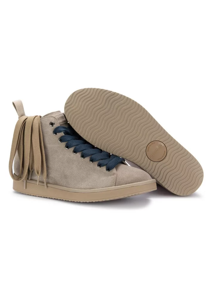 PANCHIC | TRONCHETTI CAMOSCIO GRIGIO CHIARO LACCI BLU Lightning offer