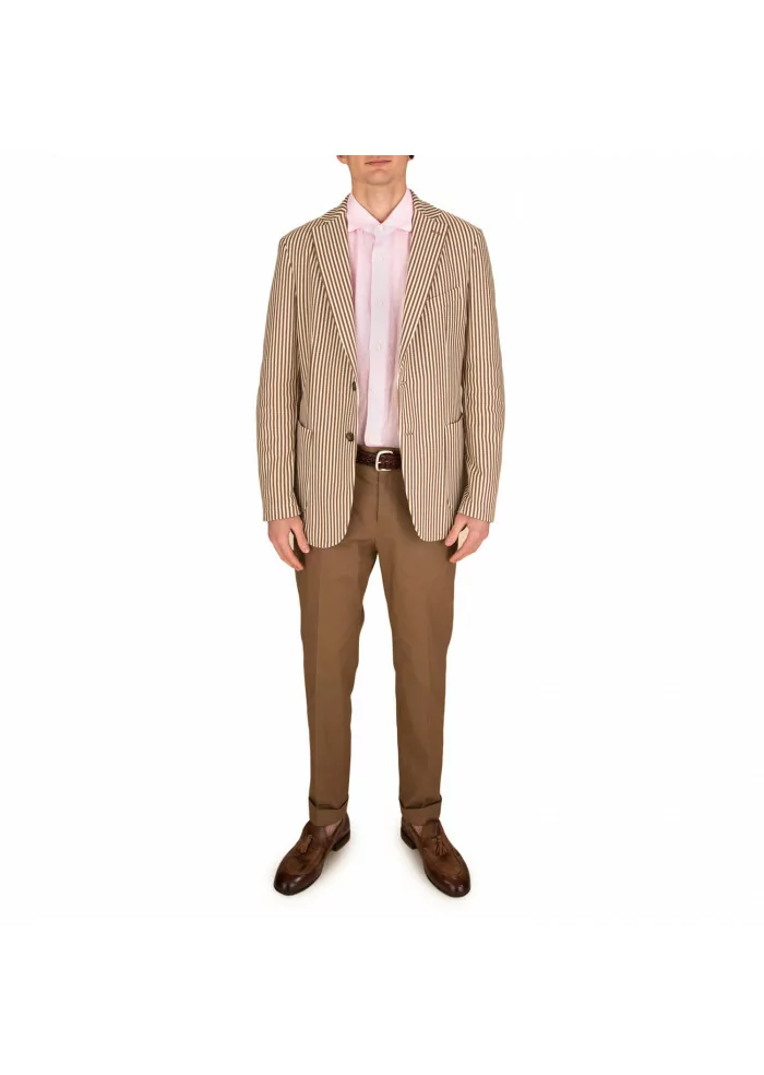 OUT/FIT | PANTALONI SOLDI COTONE MARRONE TABACCO Rilascio limitato