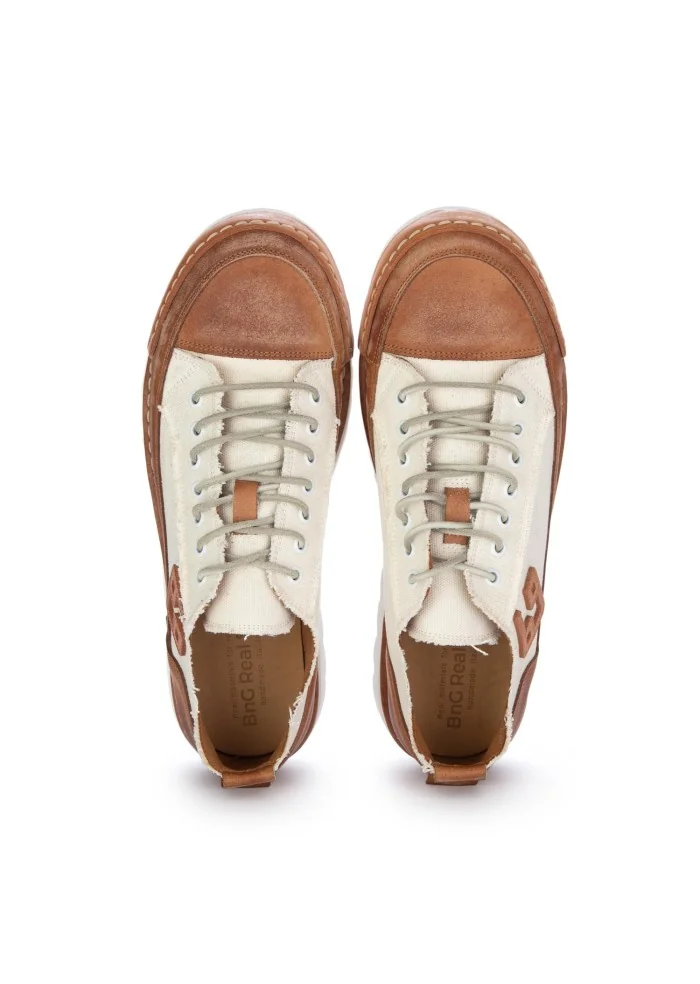 BNG REAL SHOES | SNEAKERS LA NOCCIOLA BIANCO MARRONE Vendite Flash