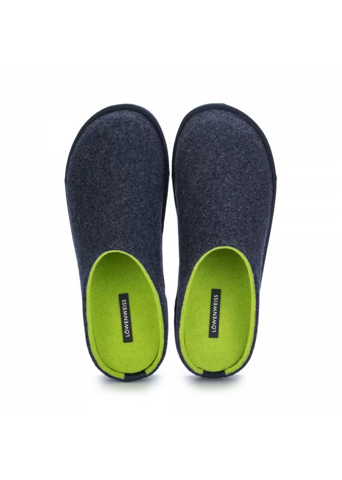 LÖWENWEISS | PANTOFOLE IN LANA COTTA BLU VERDE Offerta esclusiva