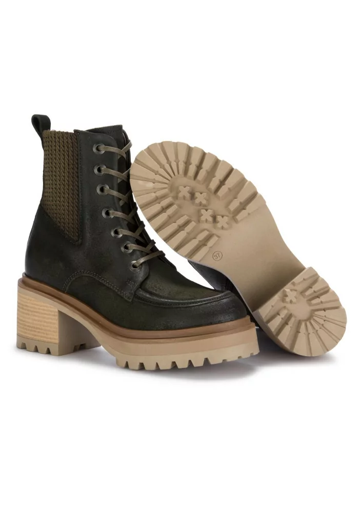 MJUS | STIVALETTI TACCO CAMOSCIO VERDE SCURO Vendita calda