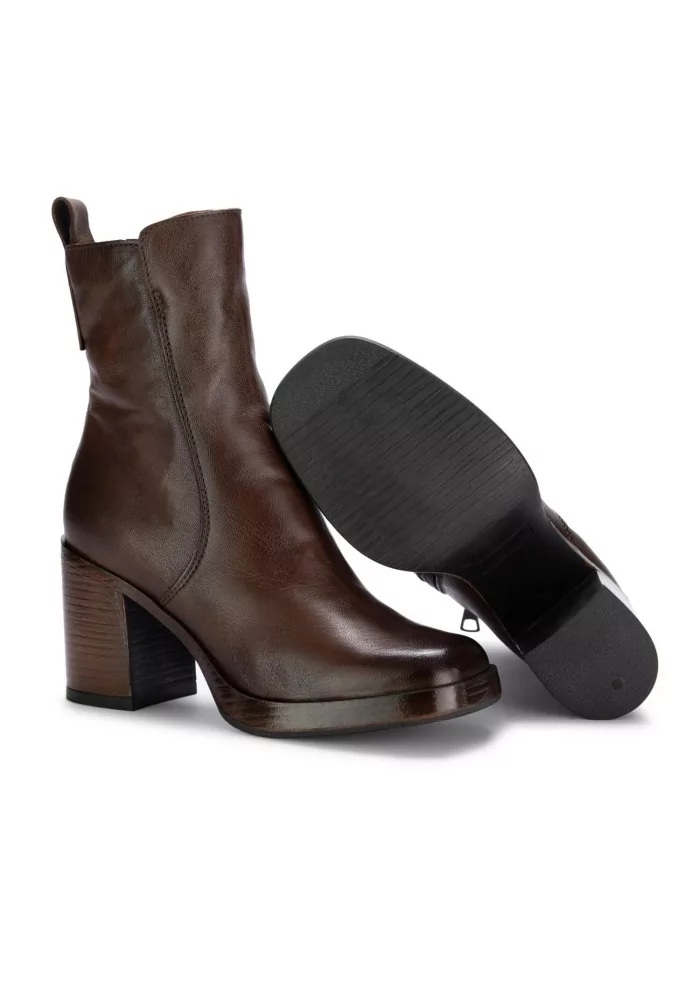 MJUS | STIVALETTI CON TACCO PELLE MARRONE CIOCCOLATO Offerte esclusive
