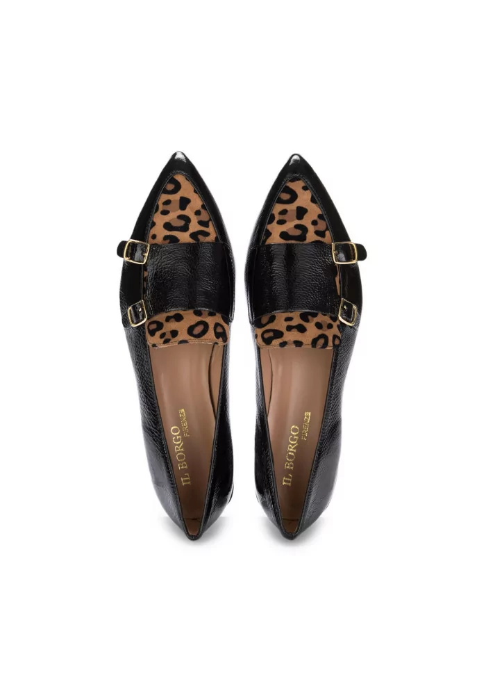 IL BORGO FIRENZE | SCARPE BASSE PELLE NERO LEOPARDATO Saldi Di Fabbrica