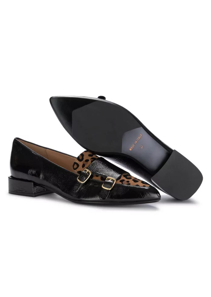 IL BORGO FIRENZE | SCARPE BASSE PELLE NERO LEOPARDATO Saldi Di Fabbrica