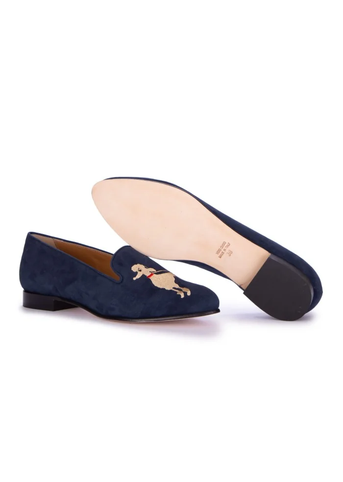 ROMA | BALLERINE TIFFANY CAMOSCIO BLU Grande vendita