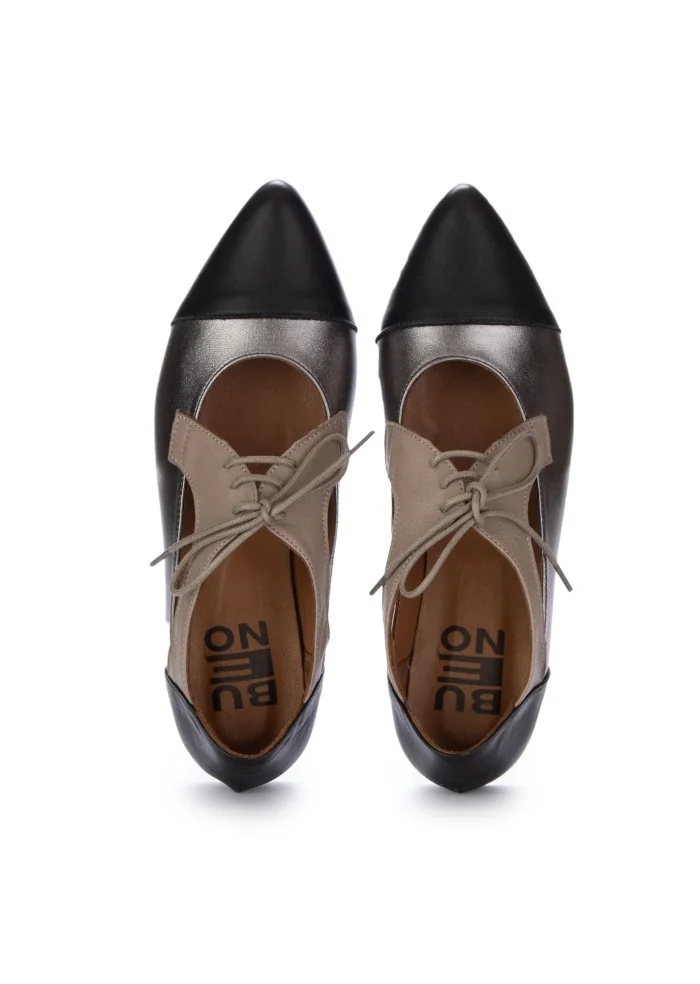 BUENO | SCARPE BASSE A PUNTA NERO ARGENTO TORTORA Flash Sale