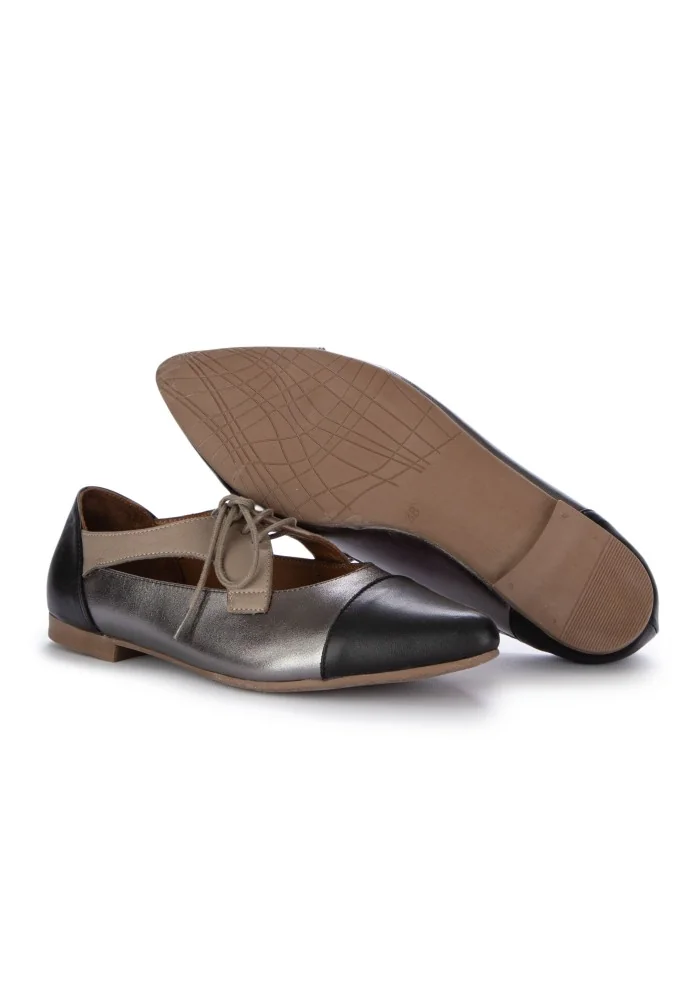 BUENO | SCARPE BASSE A PUNTA NERO ARGENTO TORTORA Flash Sale