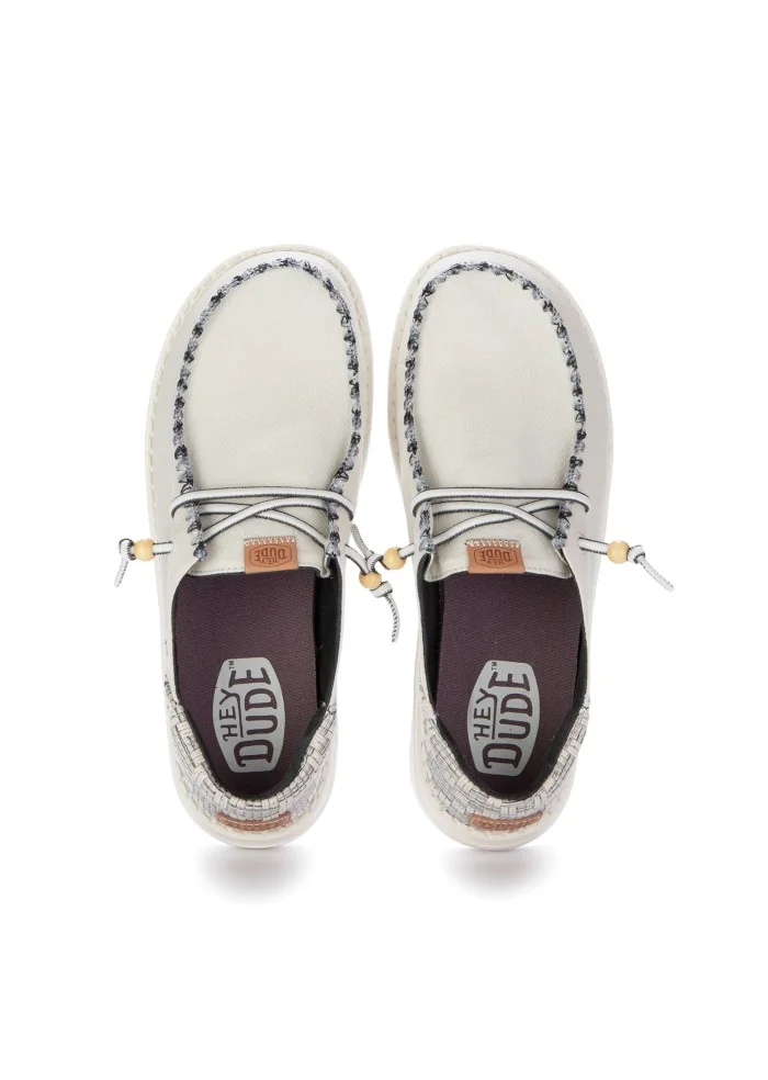 HEY DUDE | SCARPE BASSE WENDY FUNK JACQUARD BIANCO Offerta natalizia