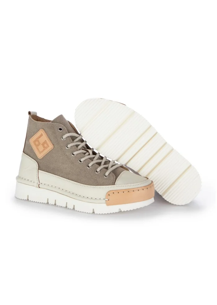 BNG REAL SHOES | SNEAKERS LA COCCO HIGH GRIGIO TORTORA PANNA Smaltimento dello stoccaggio