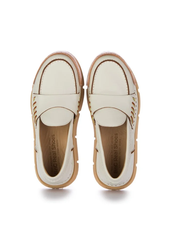 BNG REAL SHOES | MOCASSINI LA PENNY HIGH BIANCO Vendita calda