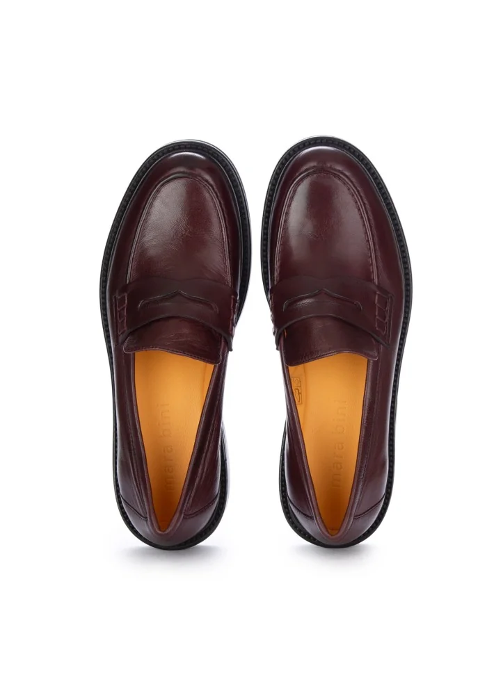 MARA BINI | MOCASSINI FRIDA SETA BORDEAUX Rilascio limitato
