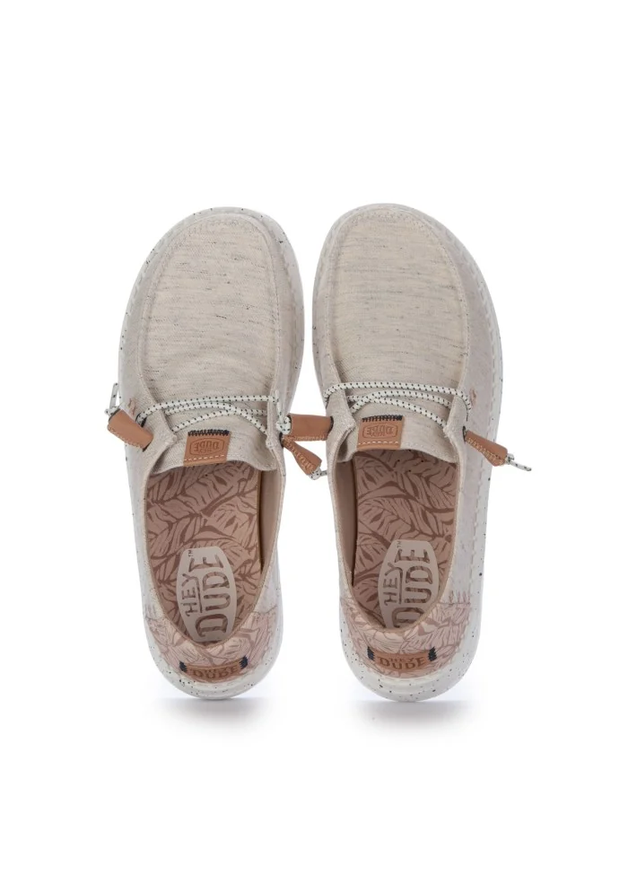 HEY DUDE | SCARPE BASSE WENDY HEATHERED SLUB TROPICAL BEIGE Esporta salva
