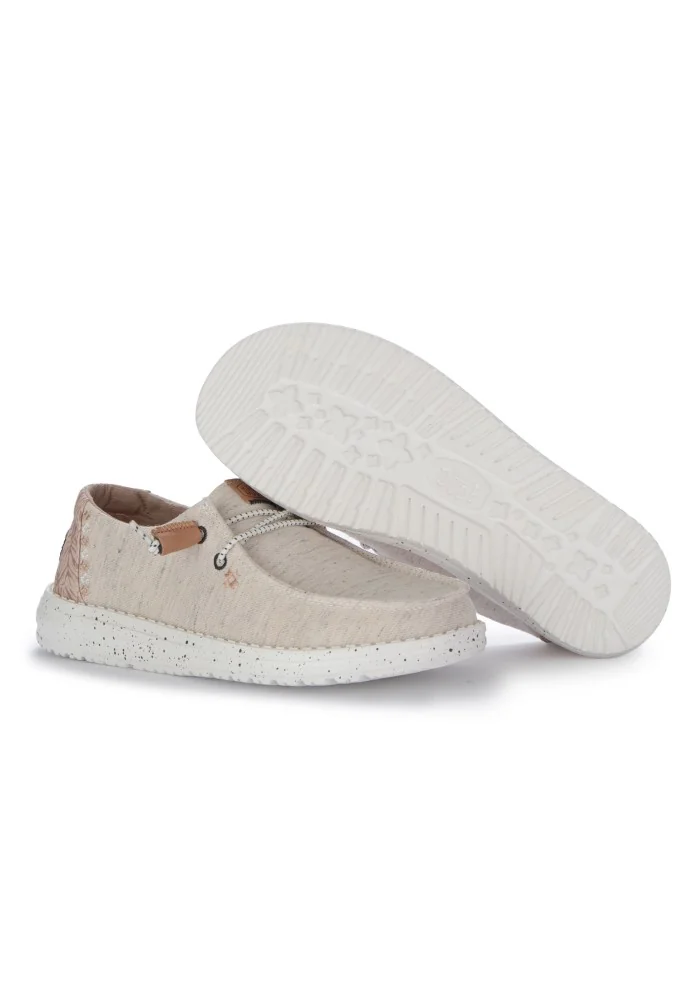HEY DUDE | SCARPE BASSE WENDY HEATHERED SLUB TROPICAL BEIGE Esporta salva