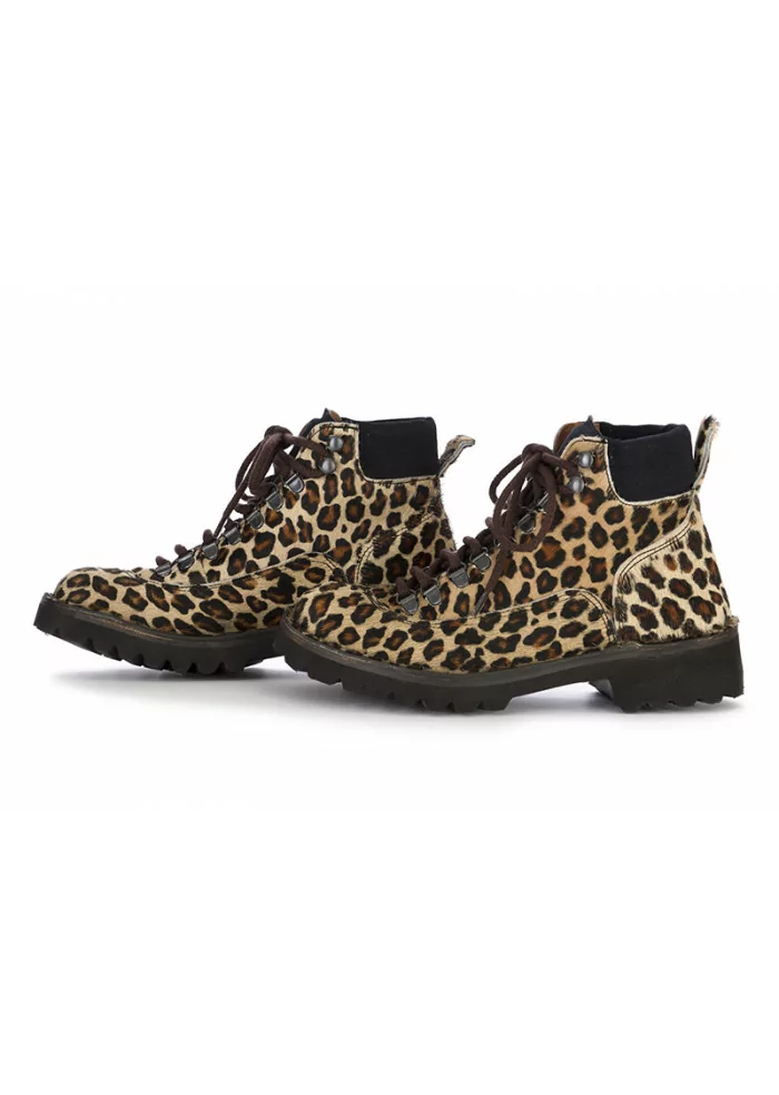 SCARPE DONNA TRONCHETTO LEOPARDATO BEIGE MANUFATTO TOSCANO VINCI Spedizione Gratuita