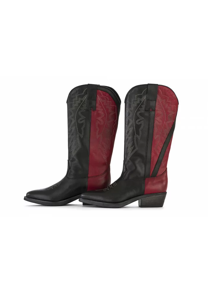 STIVALI COWBOY DONNA POESIE VENEZIANE | JSAA1 VELVET NERO BORDEAUX Negozi Online