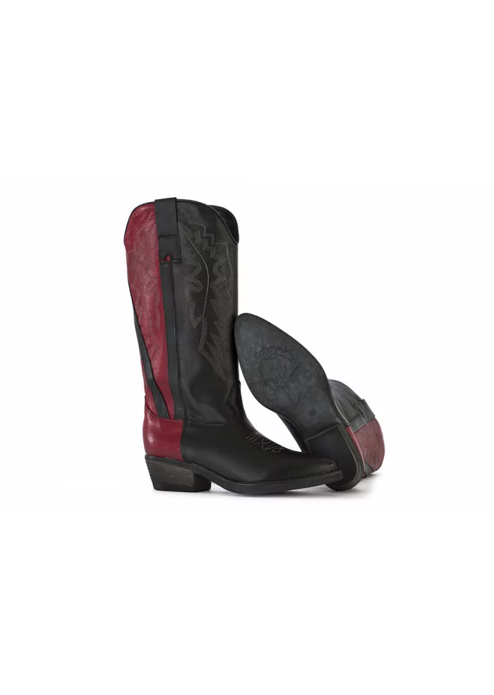 STIVALI COWBOY DONNA POESIE VENEZIANE | JSAA1 VELVET NERO BORDEAUX Negozi Online
