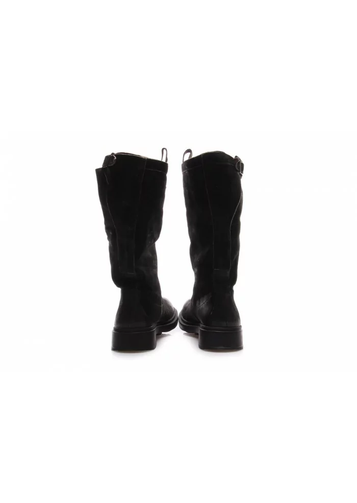 SCARPE DONNA STIVALI TRONCHETTO PELLE NERO MANOVIA 52 Affare Del Giorno