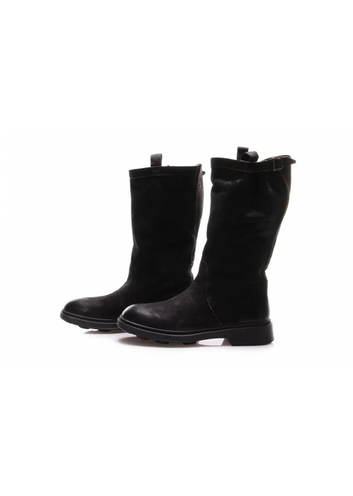 SCARPE DONNA STIVALI TRONCHETTO PELLE NERO MANOVIA 52 Affare Del Giorno