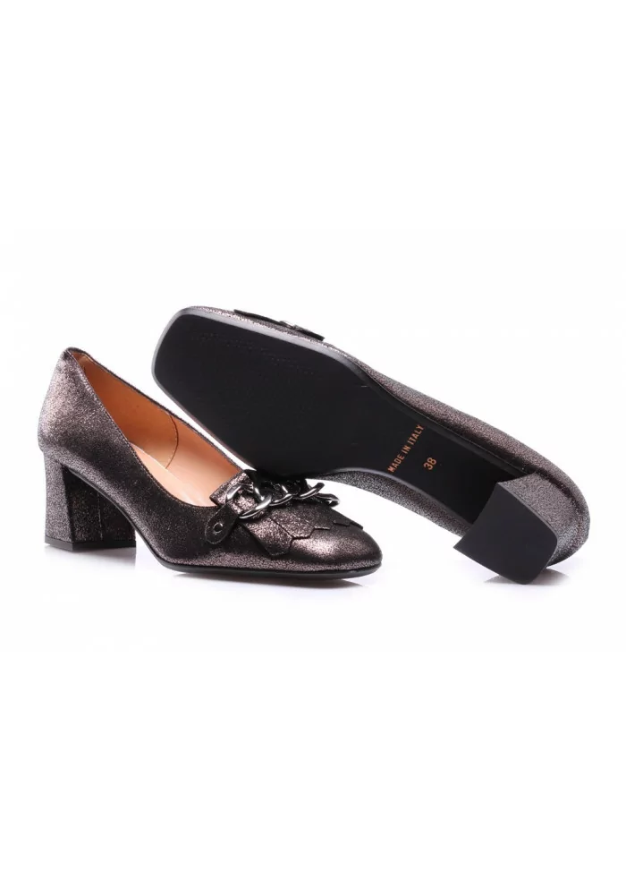 MANOVIA 52 | SCARPA TACCO CON FRANGE METALLIZZATO Sconto