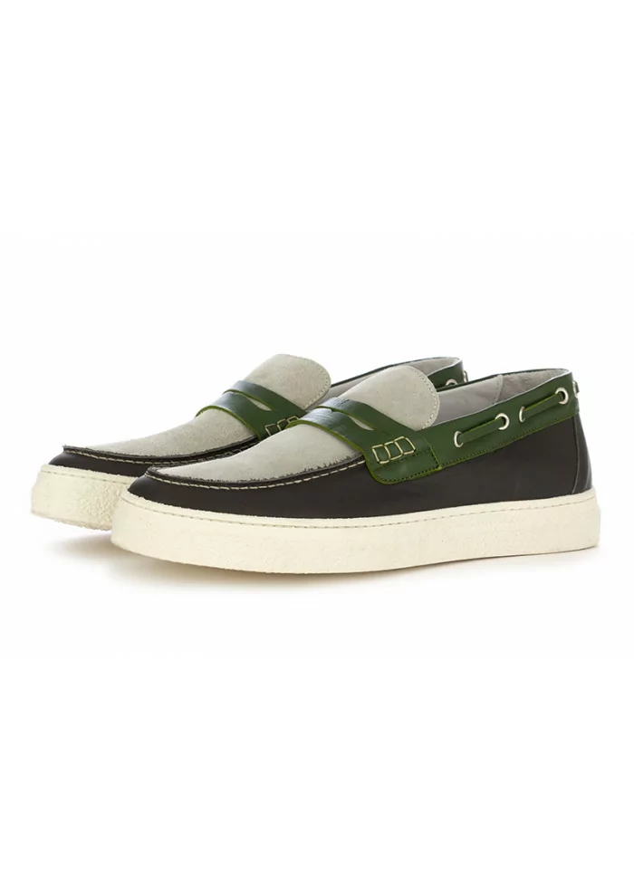 OA NON-FASHION | MOCASSINI SUOLA GOMMA GRIGIO / VERDE Fino al 55% di sconto