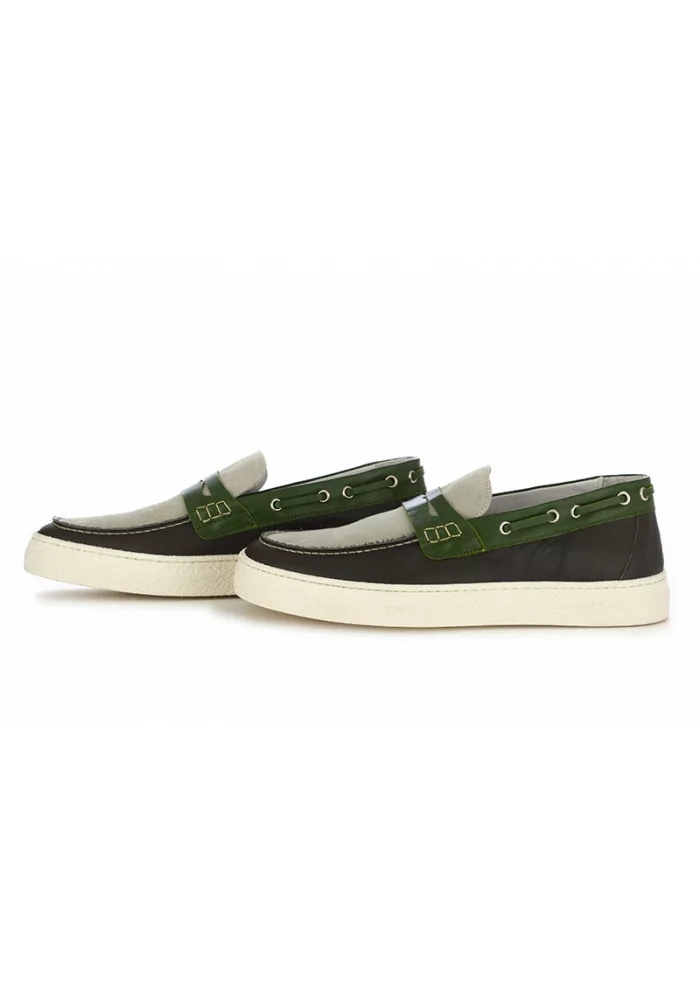 OA NON-FASHION | MOCASSINI SUOLA GOMMA GRIGIO / VERDE Fino al 55% di sconto