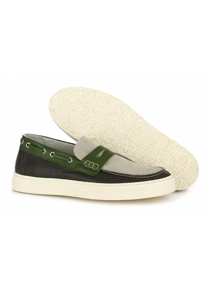 OA NON-FASHION | MOCASSINI SUOLA GOMMA GRIGIO / VERDE Fino al 55% di sconto
