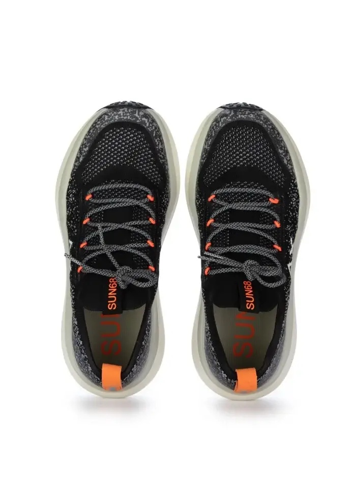SUN68 | SNEAKERS JUPITER KNIT NERO ARANCIONE Nuovo