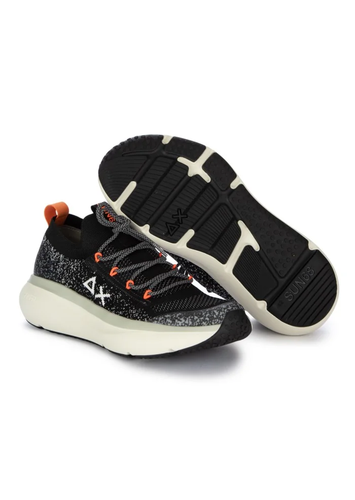 SUN68 | SNEAKERS JUPITER KNIT NERO ARANCIONE Nuovo