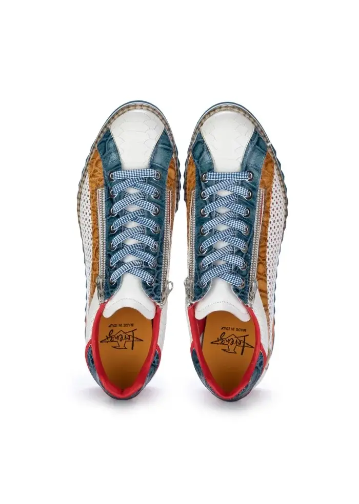 LORENZI | SCARPE ALLACCIATE FRESH BIANCO MARRONE BLU Negozi Online
