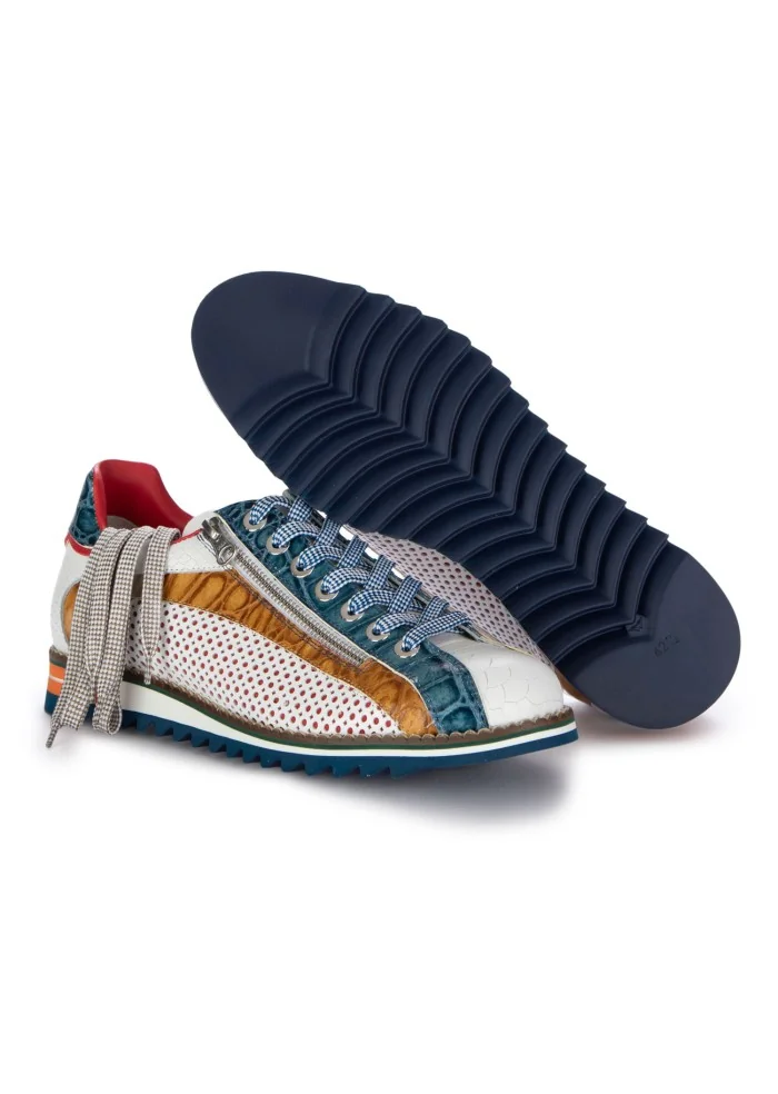LORENZI | SCARPE ALLACCIATE FRESH BIANCO MARRONE BLU Negozi Online