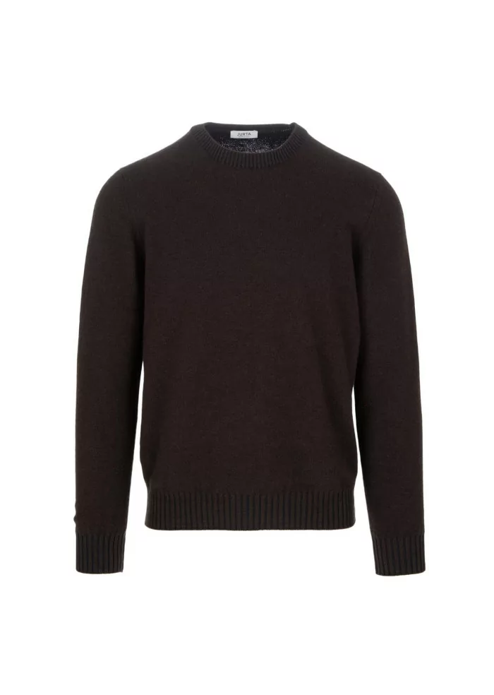 JURTA | MAGLIONE GOVA LANA MERINO MARRONE SCURO Vendite Flash