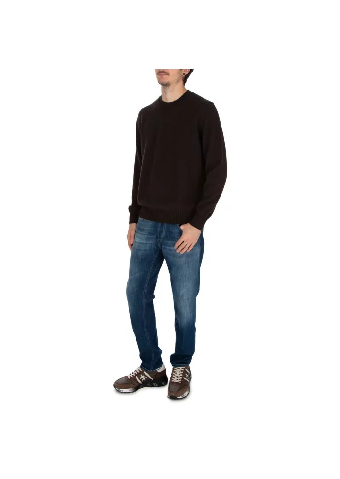 JURTA | MAGLIONE GOVA LANA MERINO MARRONE SCURO Vendite Flash
