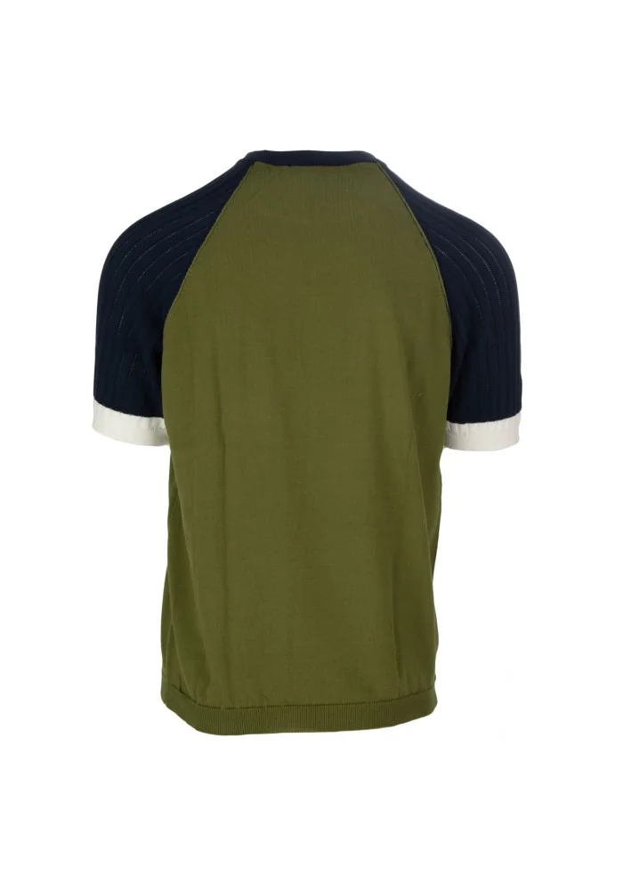 WOOL & CO | T-SHIRT MANICHE COLORATE VERDE BLU BIANCO Shopping online