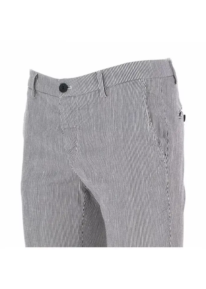 PANTALONI UOMO MASON'S | COTONE STRETCH BIANCO NERO Super sconto