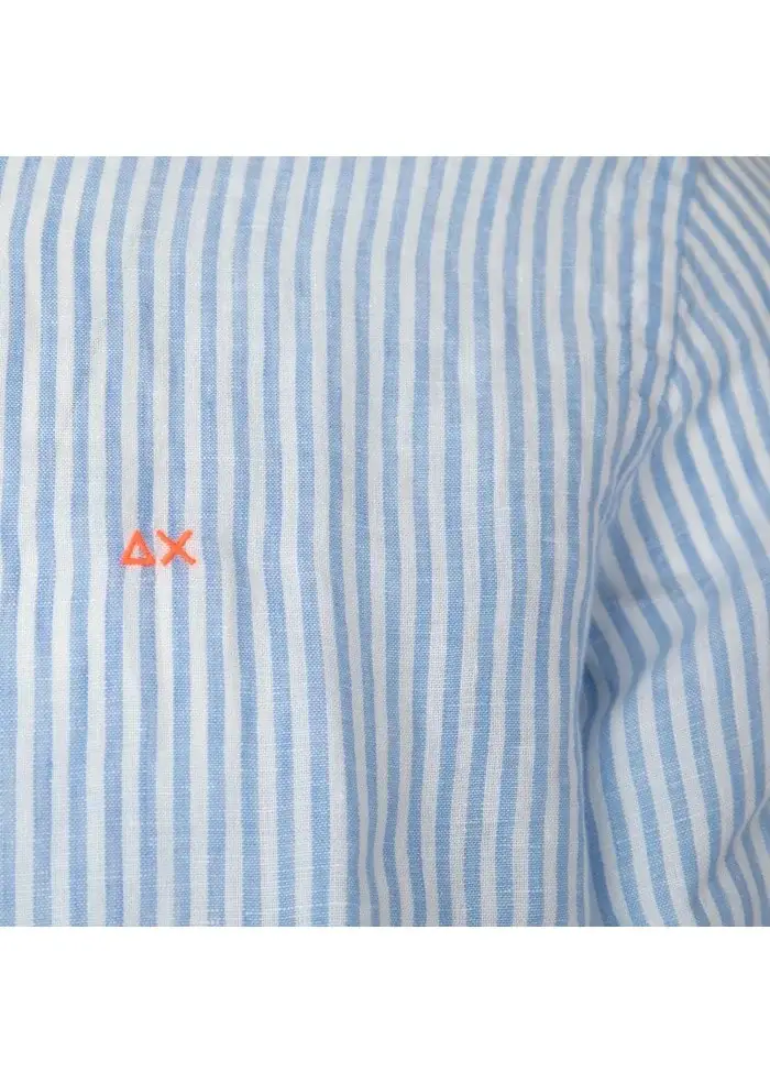 SUN68 | CAMICIA STRIPE CLASSIC BEACH AZZURRO BIANCO Spedizione Gratuita