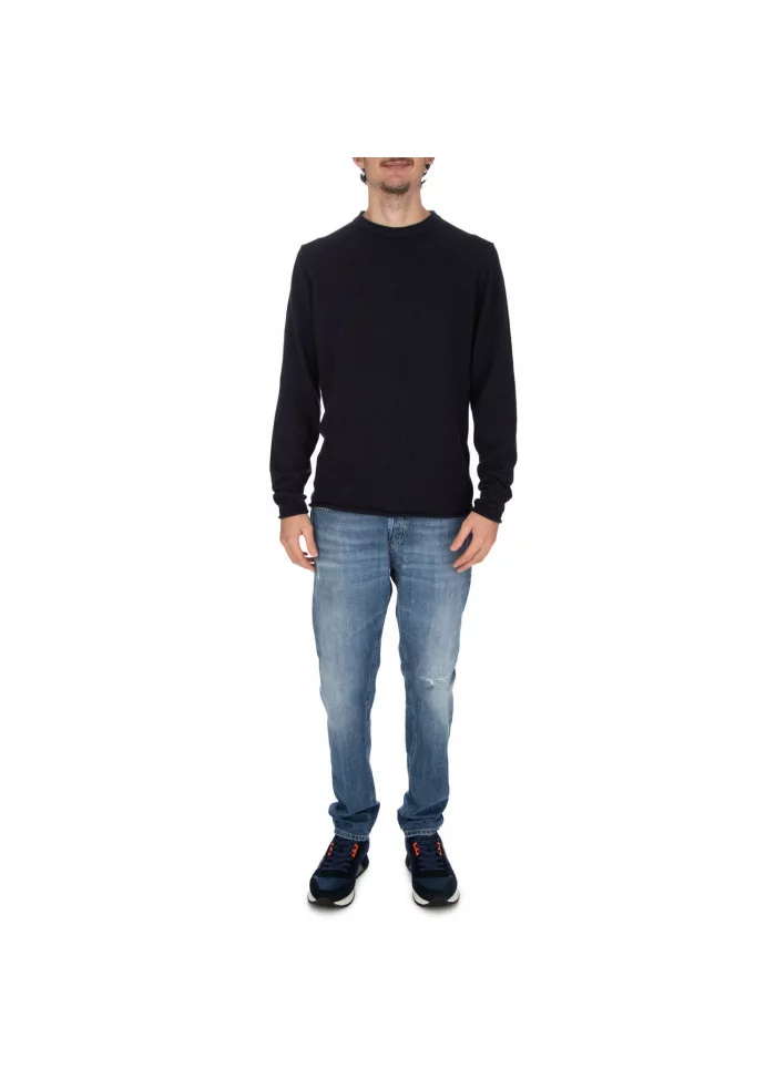 WOOL & CO | MAGLIONE TAGLIO VIVO BLU SCURO Saldi