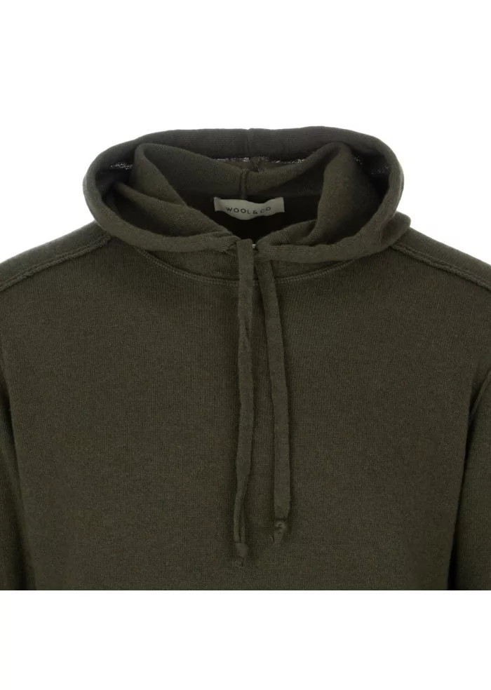 WOOL & CO | MAGLIONE CAPPUCCIO VERDE Offerte