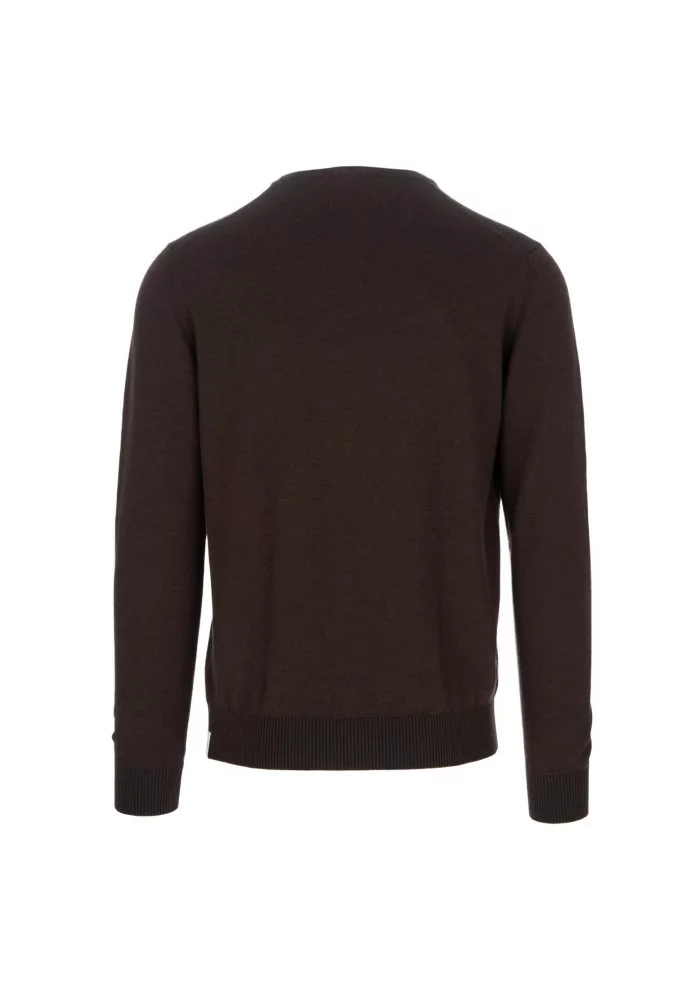 JURTA | MAGLIONE LEGGERO LANA MERINO MARRONE SCURO Vendita Calda