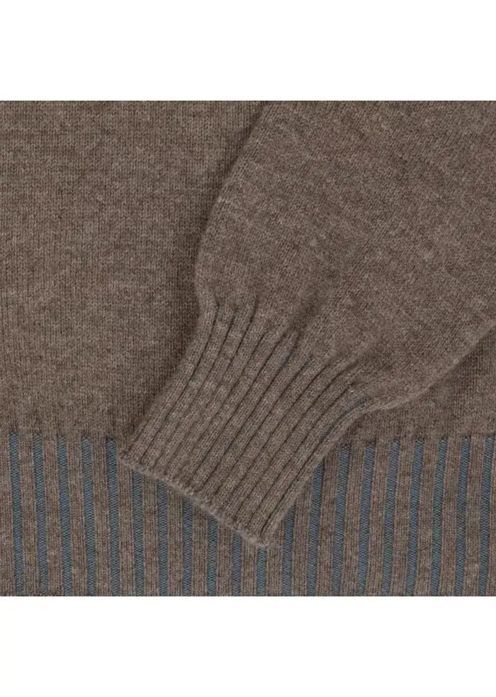 JURTA | MAGLIONE GOVA MERINO MARRONE AZZURRO Vendita Economica