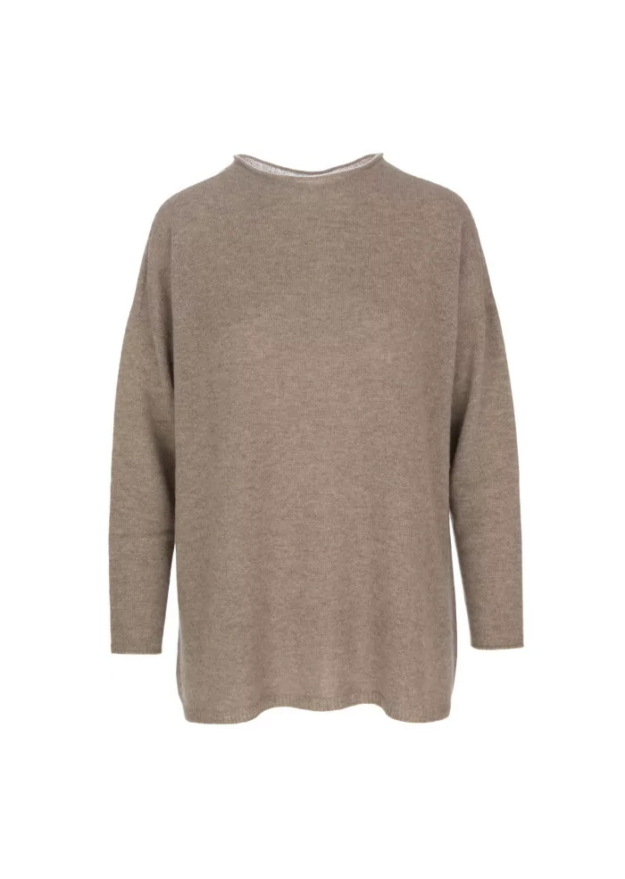 RIVIERA CASHMERE | MAGLIONE RASATO MARRONE Flash Sale