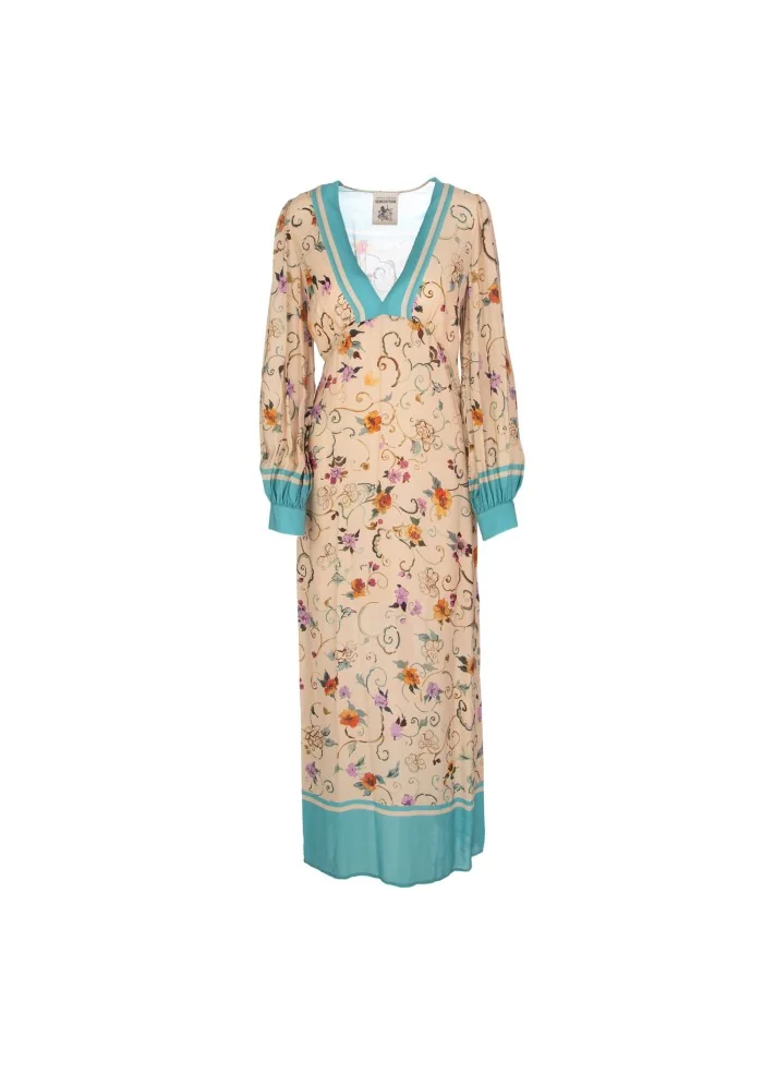 SEMICOUTURE | ABITO LUNGO SCOLLO A V MULTICOLOR Vendita calda